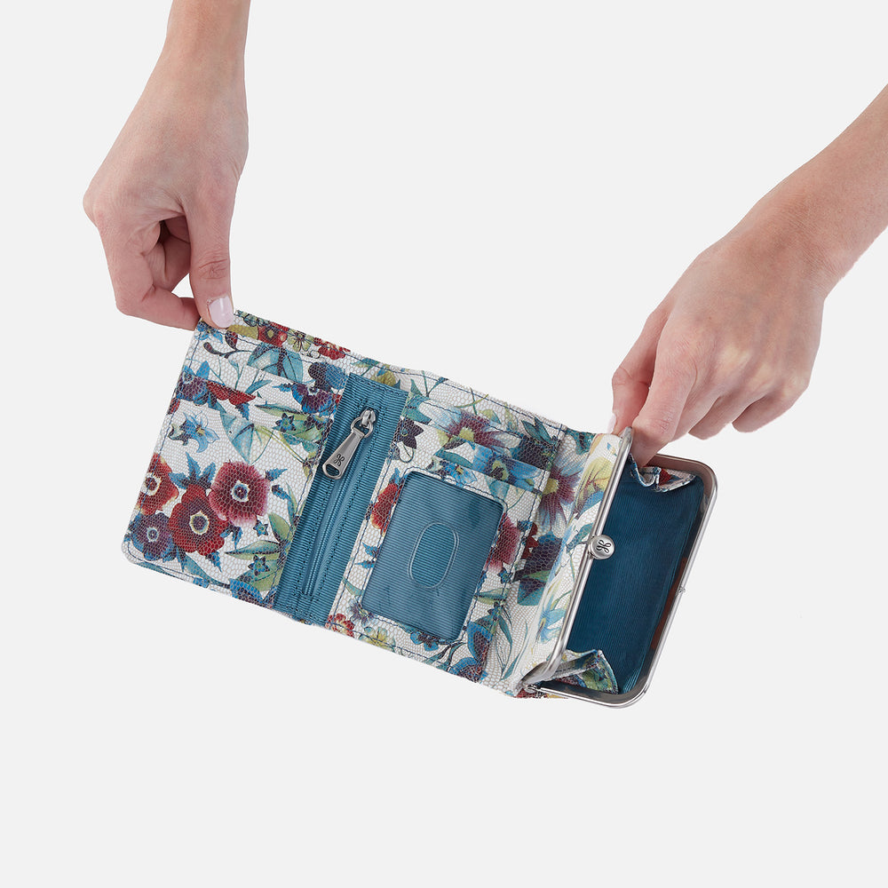 Robin Compact Wallet in Printed Leather - Botanic Print