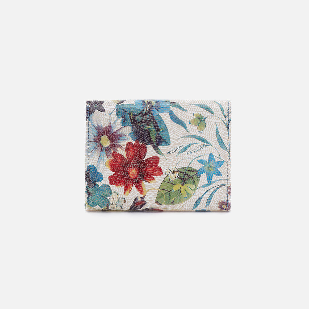 Robin Compact Wallet in Printed Leather - Botanic Print