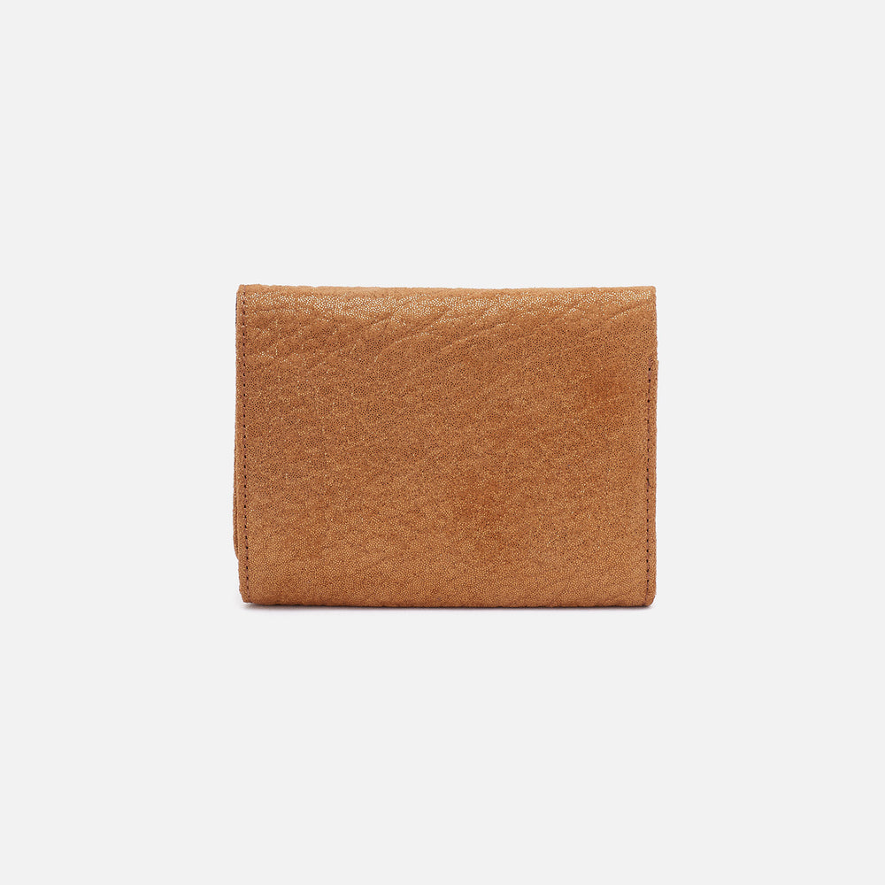 Robin Compact Wallet In Metallic Leather - Gold Rush