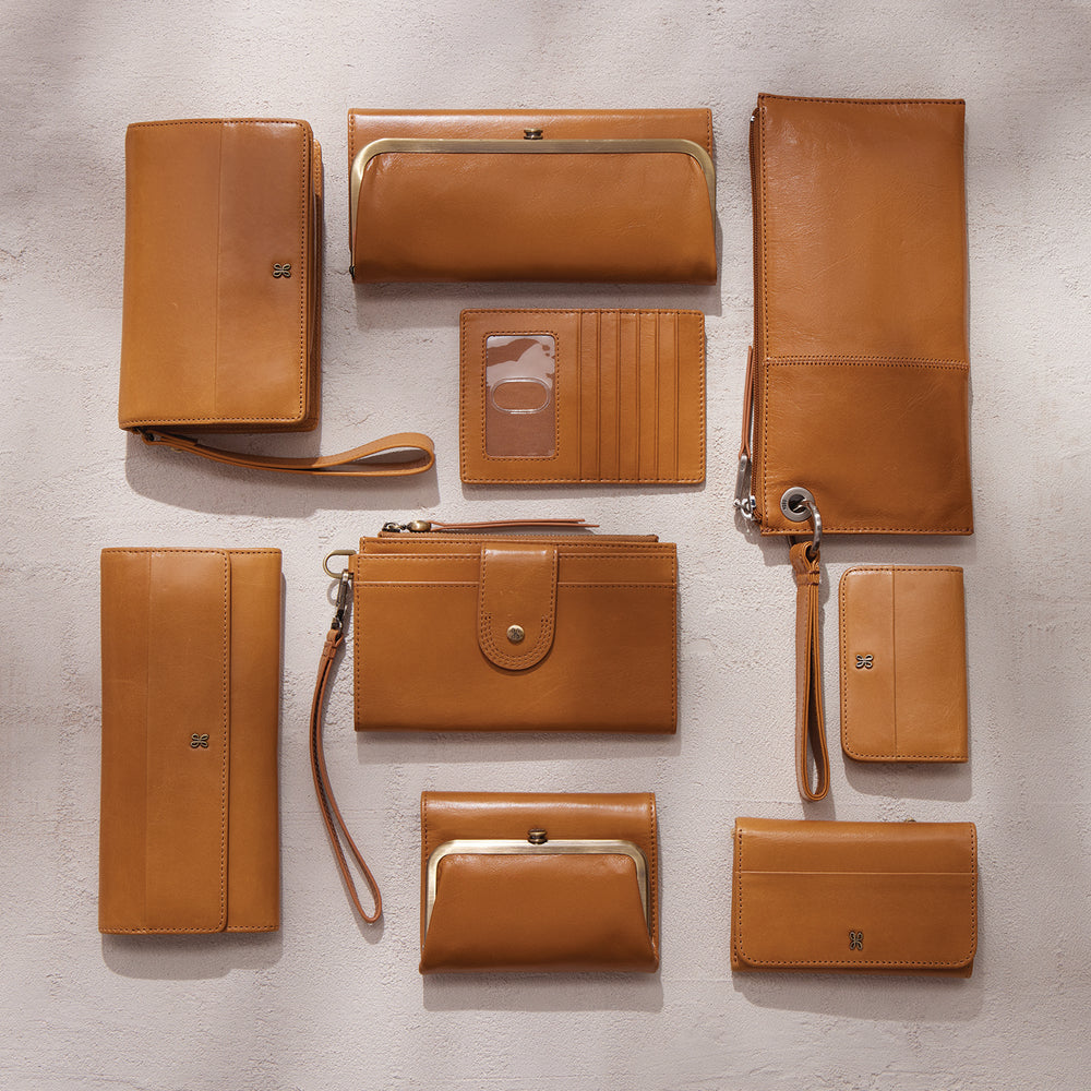 Robin Compact Wallet In Polished Leather - Natural