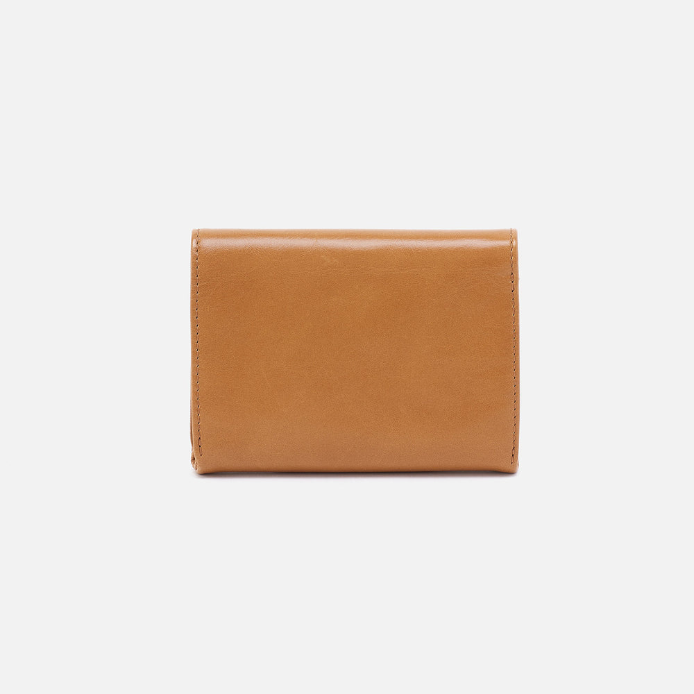 Robin Compact Wallet In Polished Leather - Natural