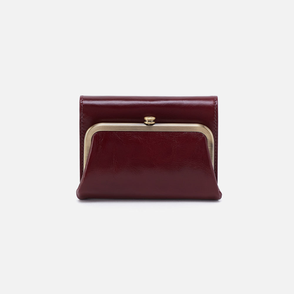 Robin Compact Wallet In Polished Leather - Winterberry