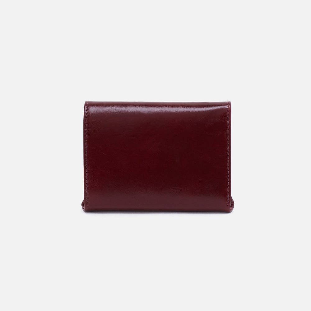 Robin Compact Wallet In Polished Leather - Winterberry