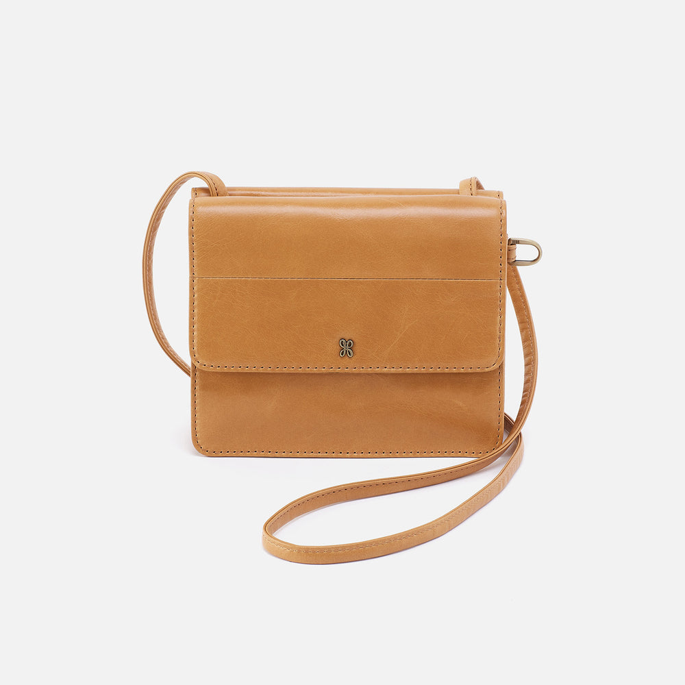 Jill Wallet Crossbody in Polished Leather - Natural