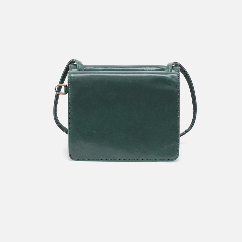 Jill Wallet Crossbody in Polished Leather - Sage Leaf