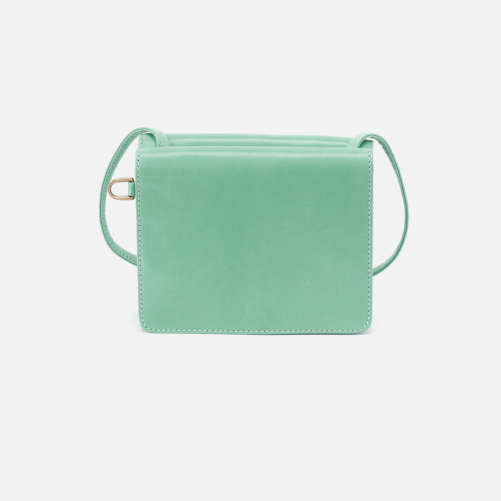 Jill Wallet Crossbody in Polished Leather - Seaglass