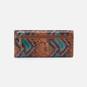 Jill Large Trifold Wallet In Printed Leather - Vivid Snake Print