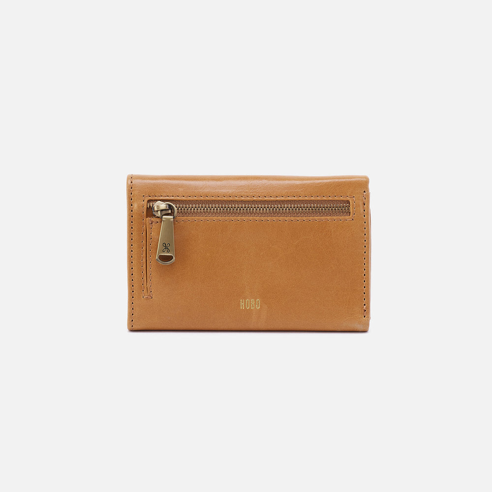 Jill Trifold Wallet In Polished Leather - Natural