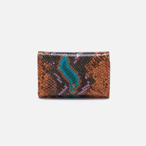 Jill Trifold Wallet In Printed Leather - Vivid Snake Print