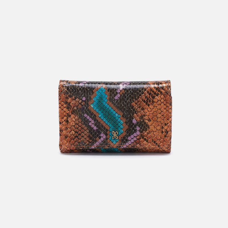 Jill Trifold Wallet In Printed Leather - Vivid Snake Print