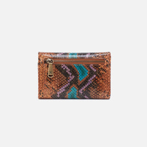 Jill Trifold Wallet In Printed Leather - Vivid Snake Print