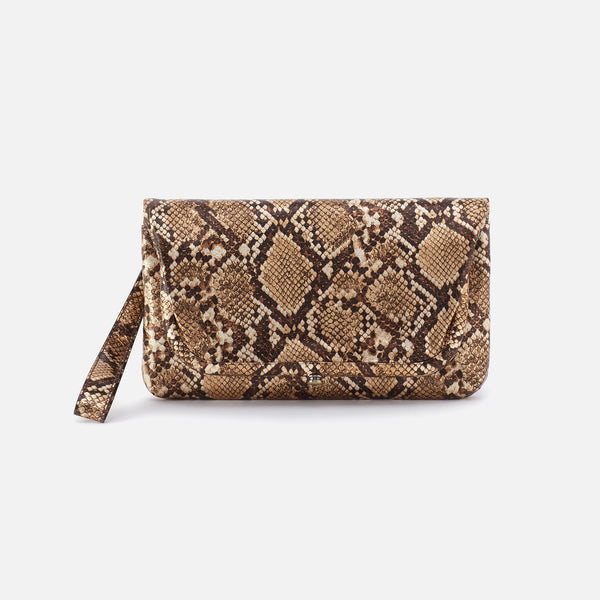 Gold snake best sale print clutch bag