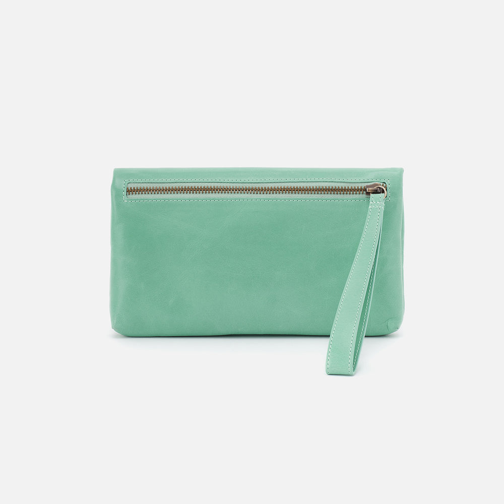 Lauren Wristlet in Polished Leather - Seaglass