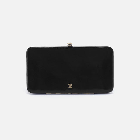 Mia Minaudiere Wallet in Polished Leather - Black