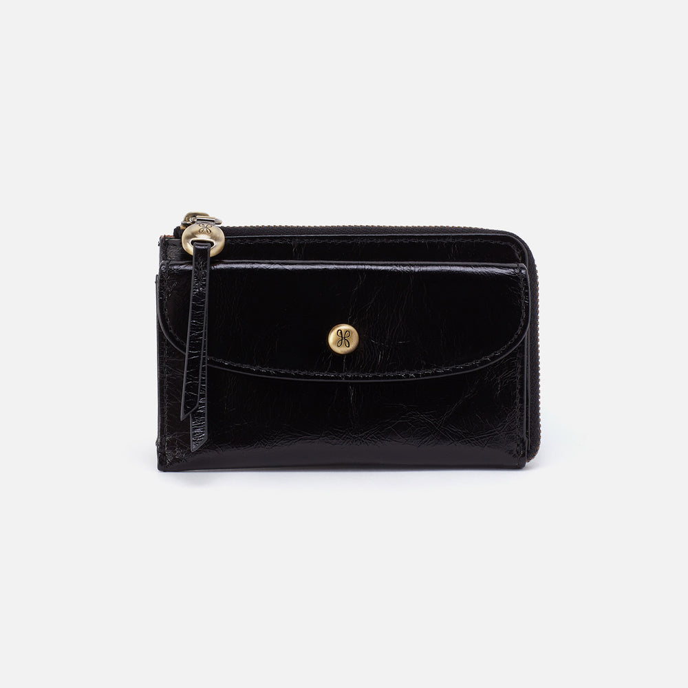 Addi Card Case in Polished Leather - Black