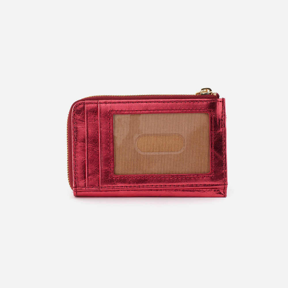 Addi Card Case in Metallic Leather - Strawberry Fields