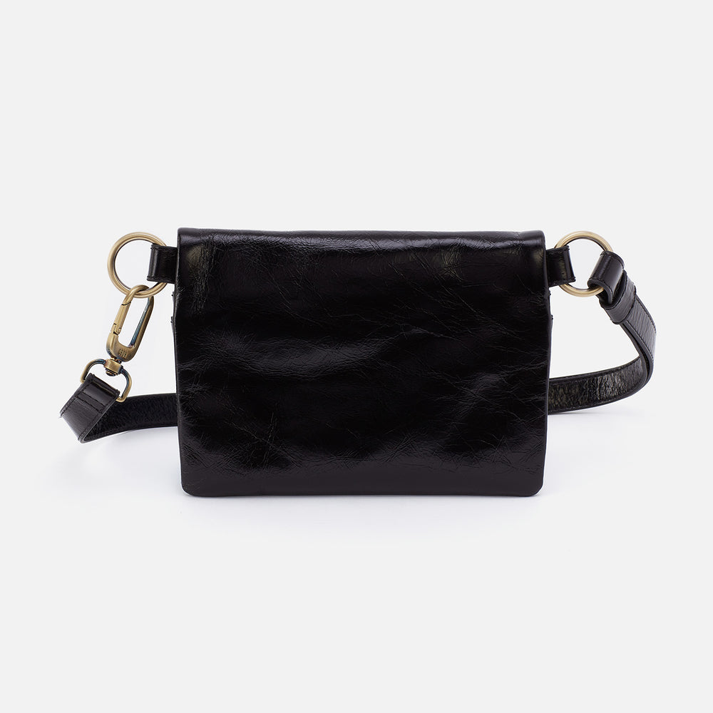 Winn Belt Bag in Polished Leather - Black