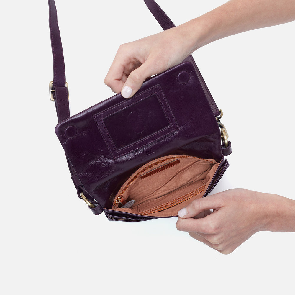 Winn Belt Bag in Polished Leather - Deep Purple