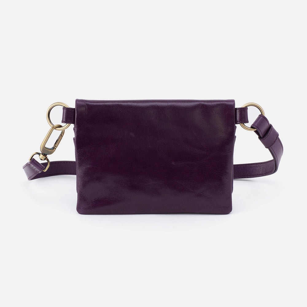 Winn Belt Bag in Polished Leather - Deep Purple