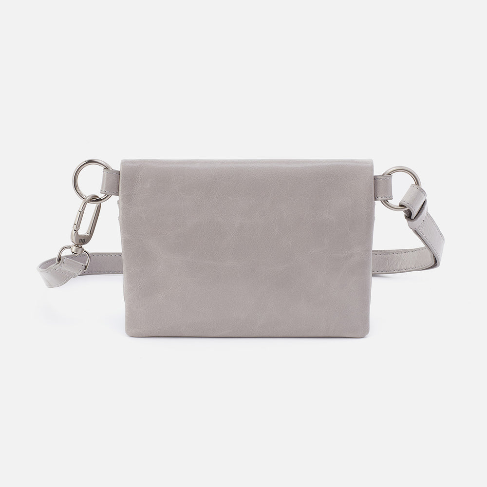 Winn Belt Bag in Polished Leather - Light Grey