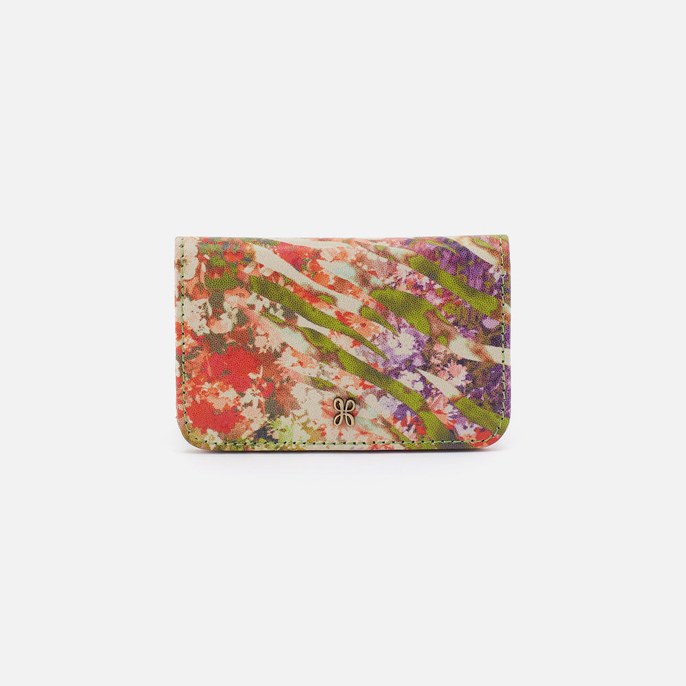 Jill Mini Card Case in Printed Leather - Tropic Print