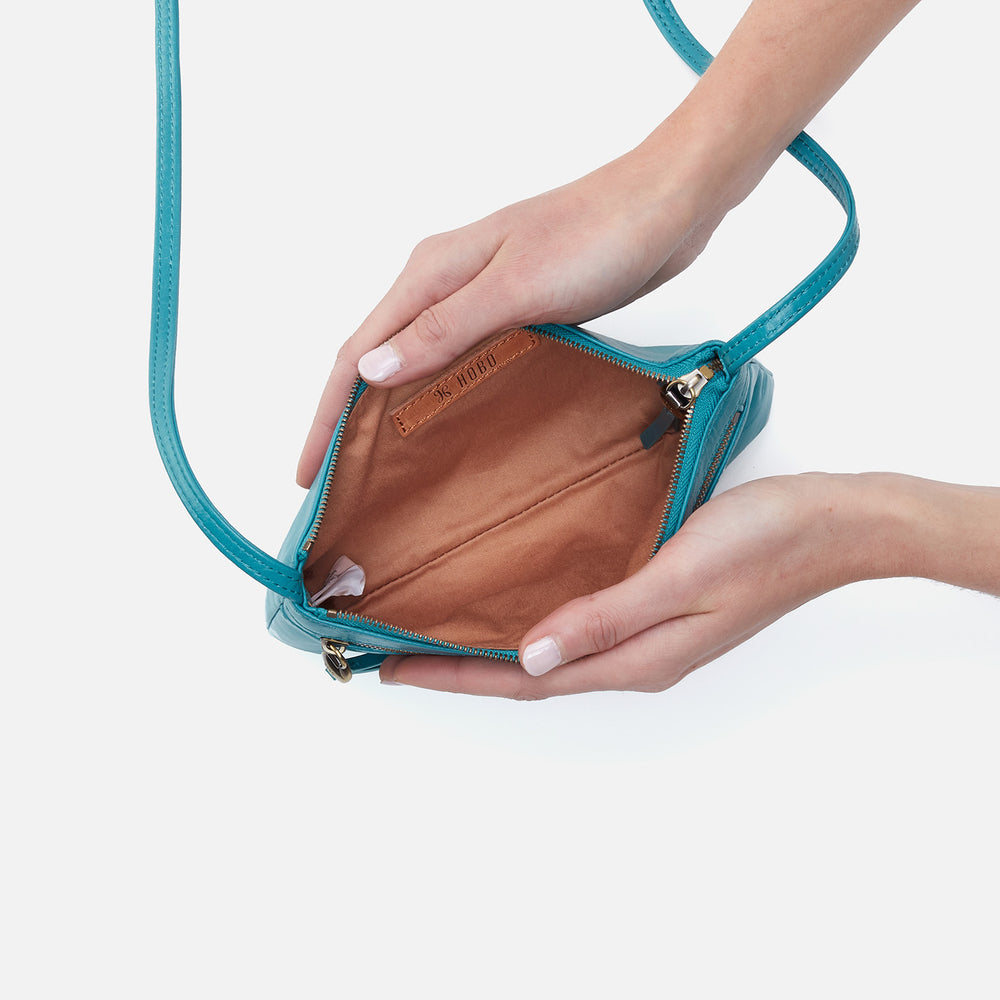 Cara Crossbody In Polished Leather - Biscayne Blue