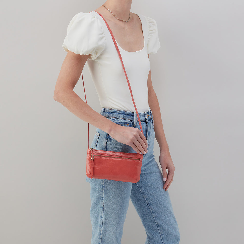 Cara Crossbody in Polished Leather - Cherry Blossom