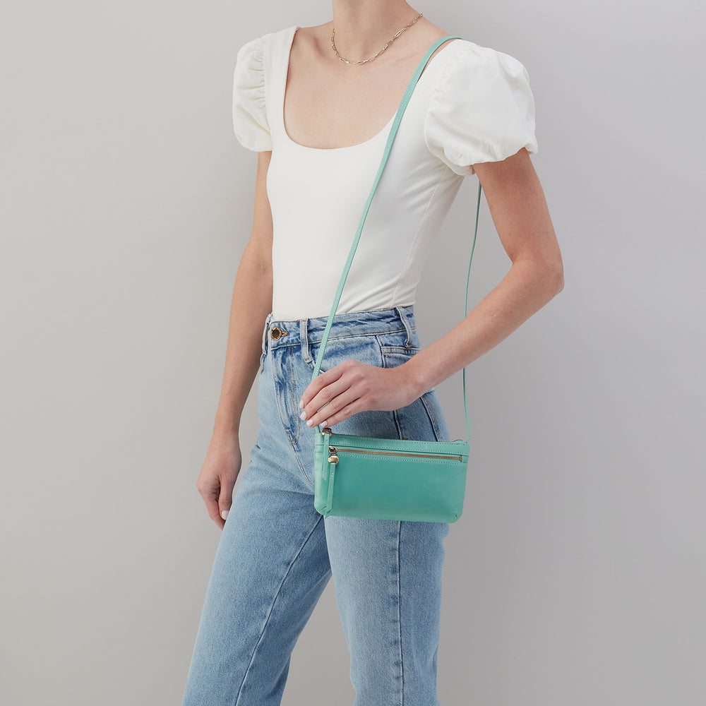 Cara Crossbody in Polished Leather - Seaglass