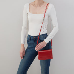 Jill Crossbody In Polished Leather - Brick