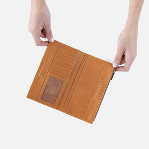 Jill Large Bifold Wallet In Polished Leather - Natural