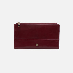 Jill Large Bifold Wallet In Polished Leather - Winterberry