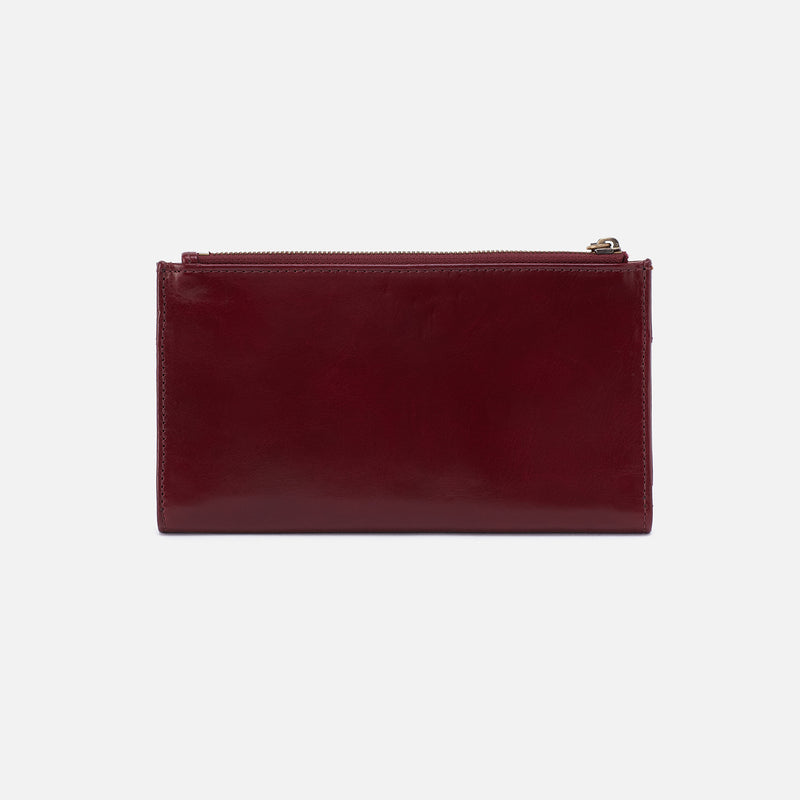 Jill Large Bifold Wallet In Polished Leather - Winterberry