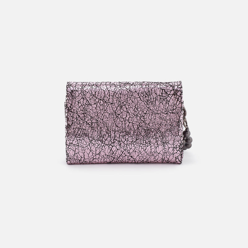 Ross Bead Wristlet In Metallic Leather - Blush Crackle