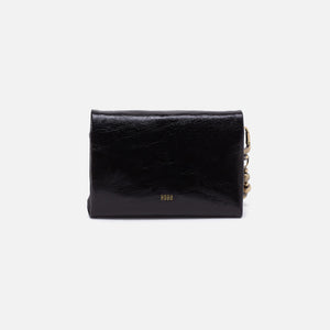 Ross Bead Wristlet In Polished Leather - Black