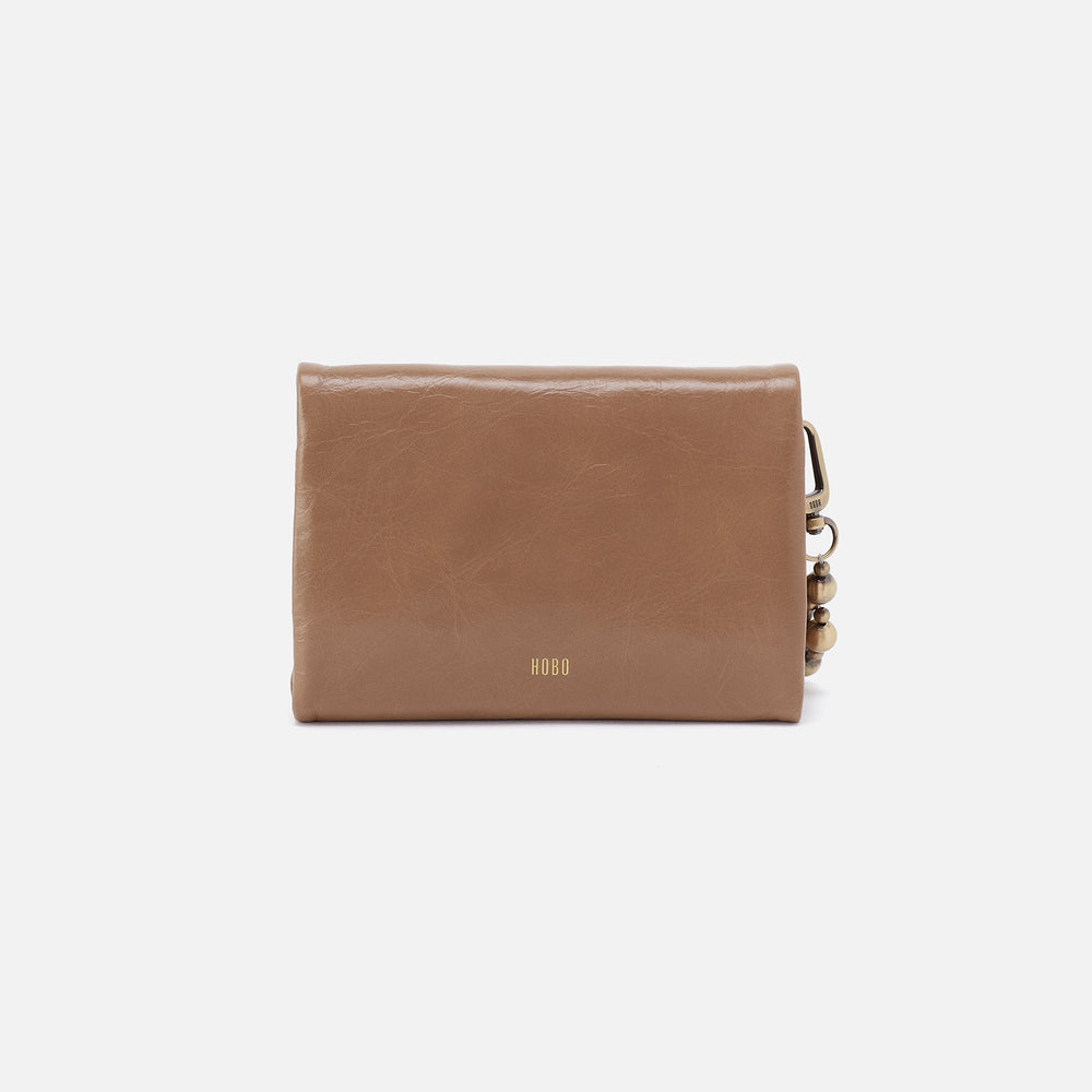 Ross Bead Wristlet In Polished Leather - Cashmere