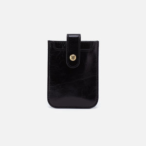 Dunn Card Case In Polished Leather - Black