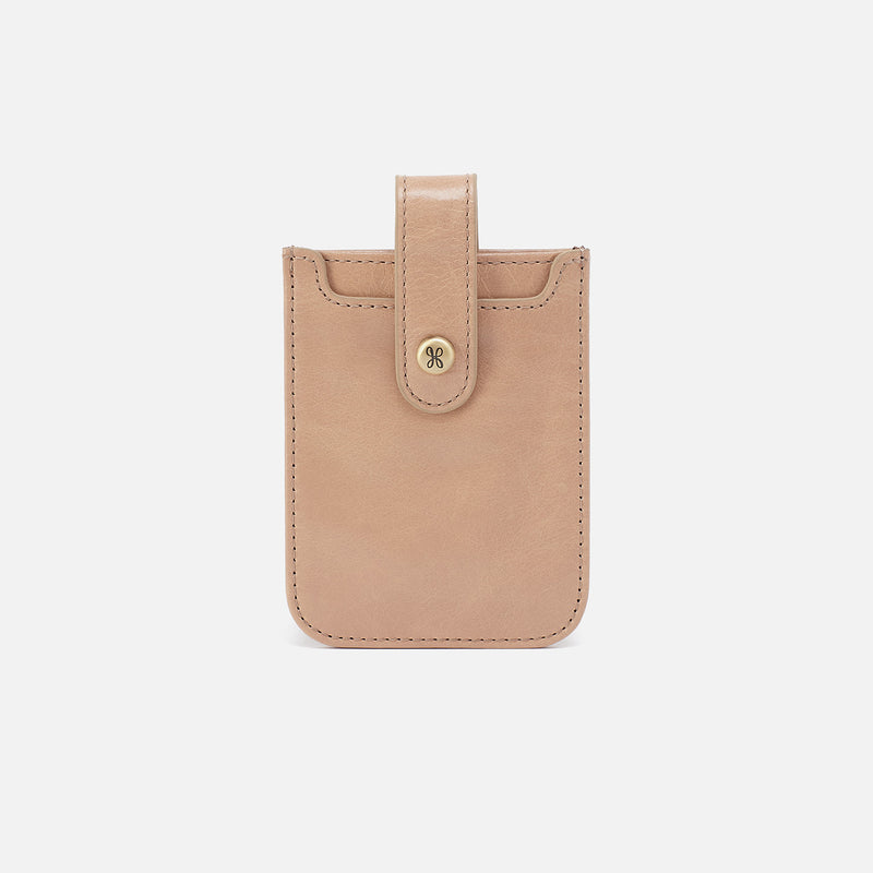 Dunn Card Case In Polished Leather - Sand