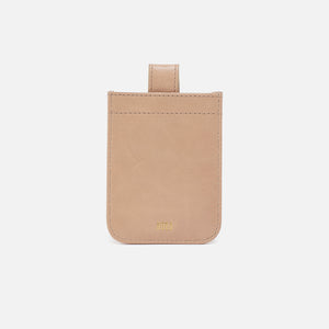 Dunn Card Case In Polished Leather - Sand