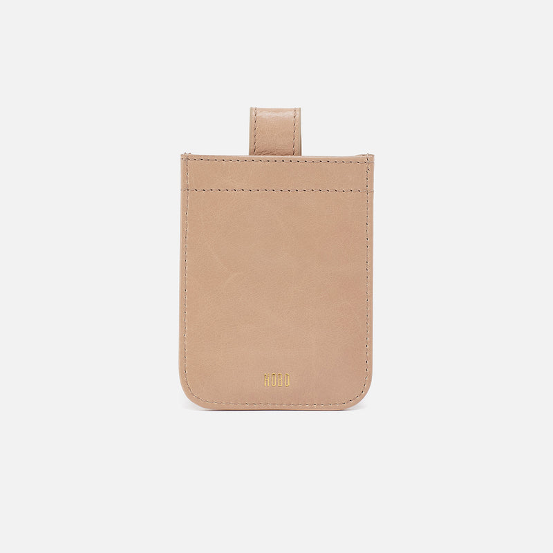 Dunn Card Case In Polished Leather - Sand