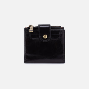 Dunn Mini Wallet In Polished Leather - Black