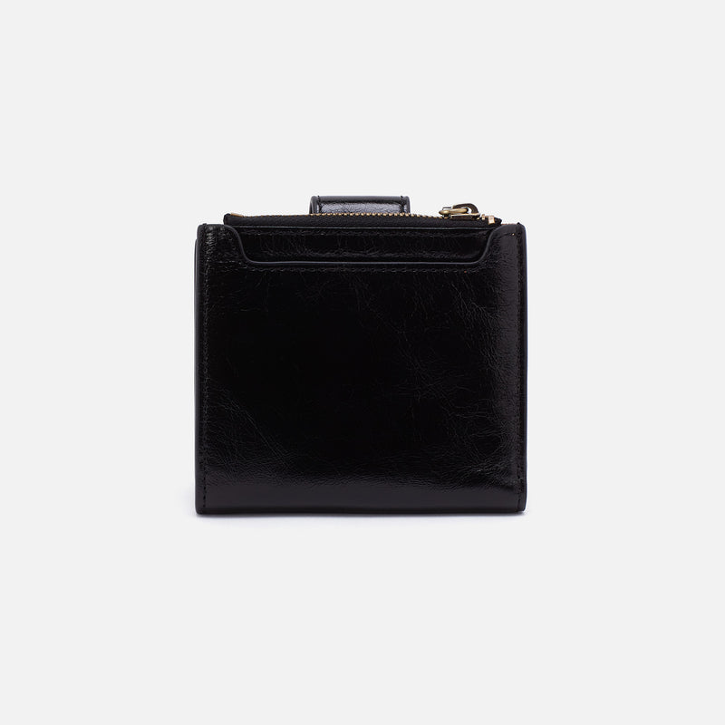 Dunn Mini Wallet In Polished Leather - Black