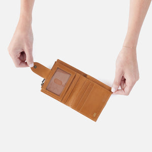 Dunn Mini Wallet In Polished Leather - Natural