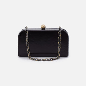 Lauren Minaudiere In Polished Leather - Black