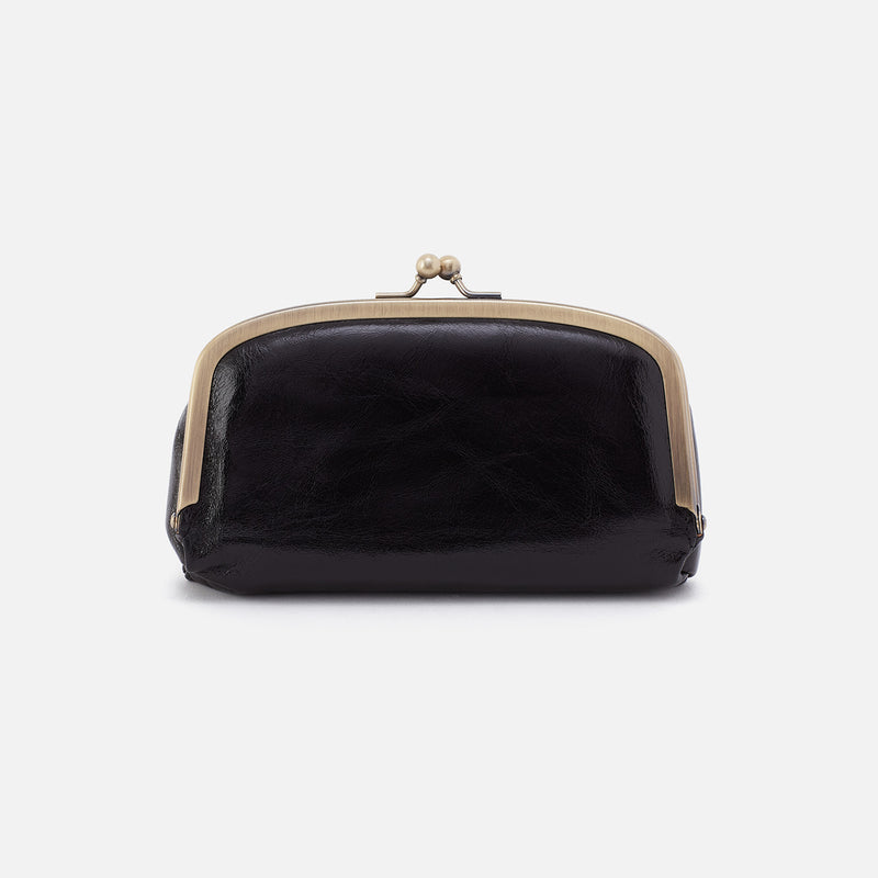 Save Face Frame Pouch In Polished Leather - Black