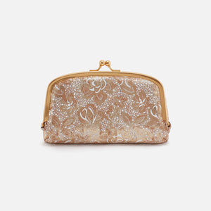 Save Face Frame Pouch In Printed Leather - Gilded Petals