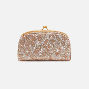 Save Face Frame Pouch In Printed Leather - Gilded Petals