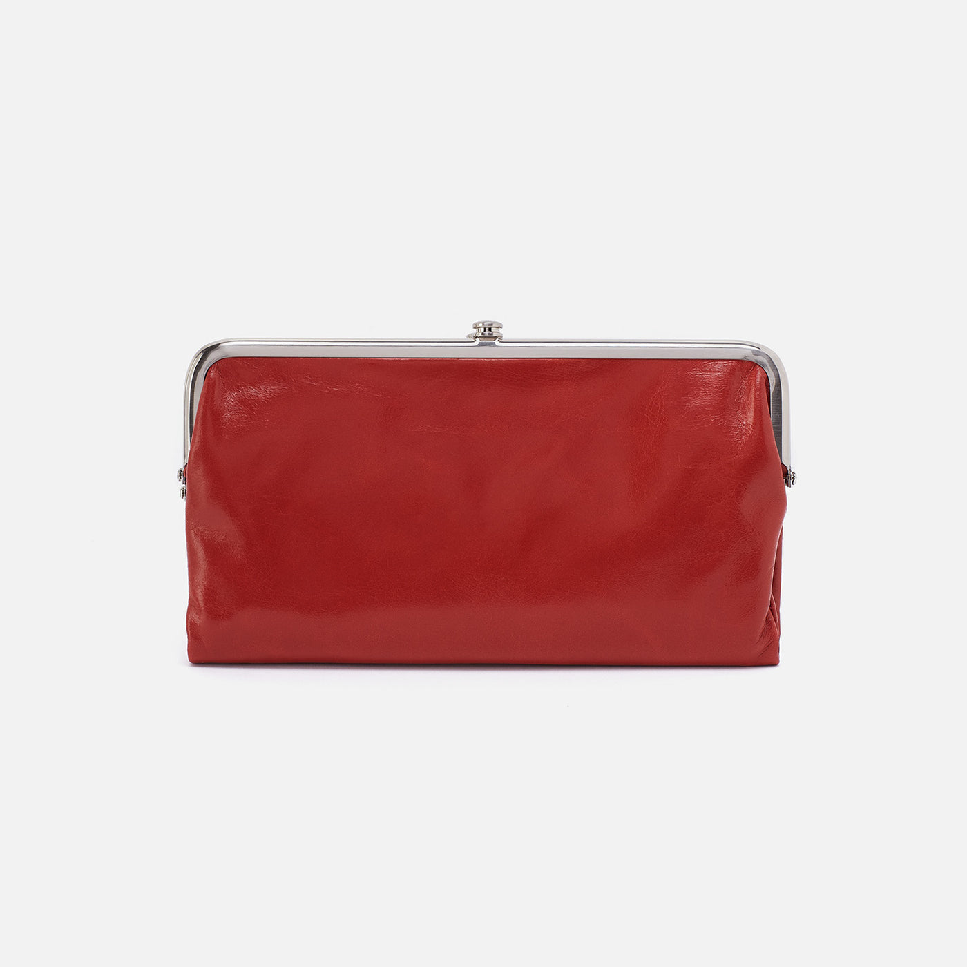 Lauren Clutch-Wallet In Polished Leather - Brick