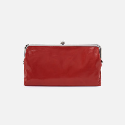 Lauren Clutch-Wallet In Polished Leather - Brick