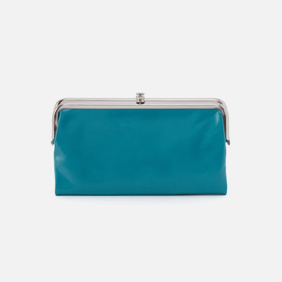 Lauren Clutch-Wallet In Polished Leather - Biscayne Blue