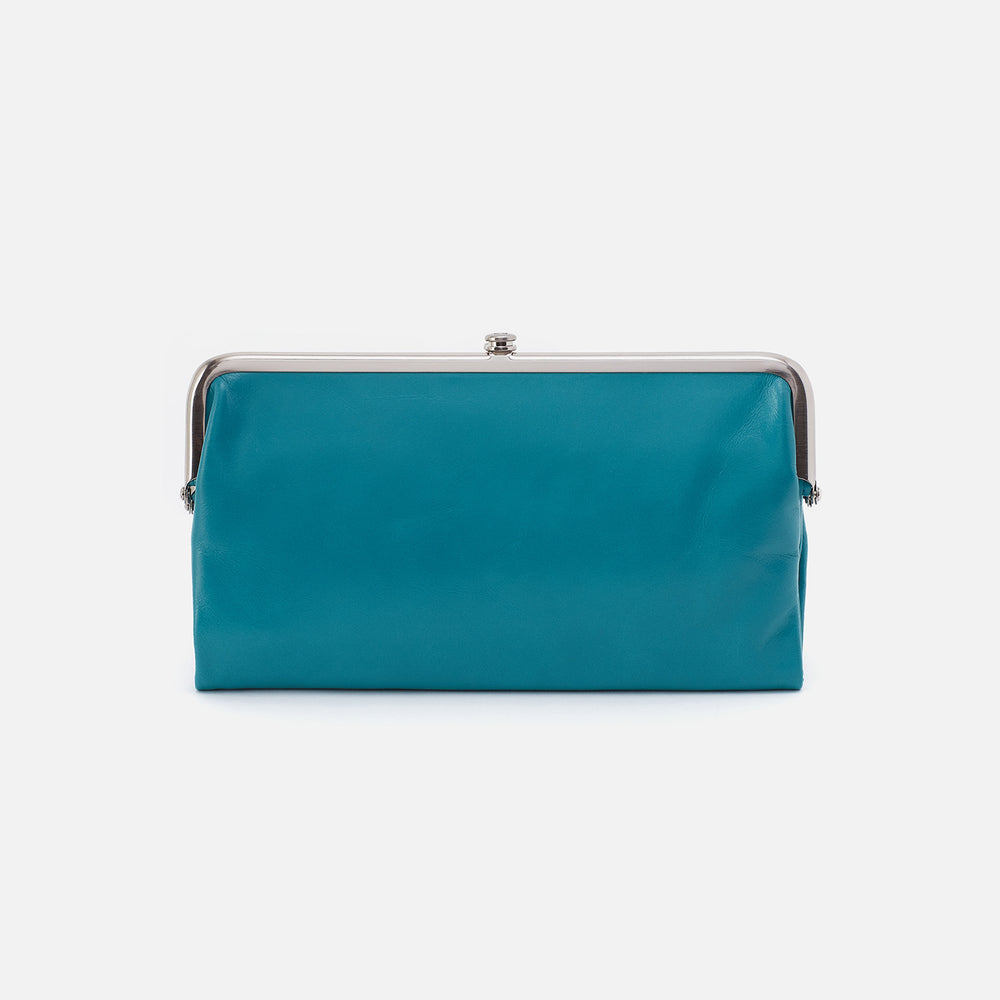 Lauren Clutch-Wallet In Polished Leather - Biscayne Blue